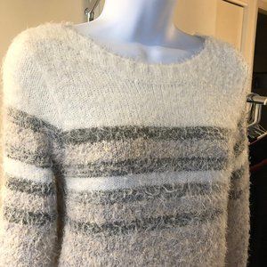 The Limited // Cream & Tan Eyelash Fuzzy Sweater